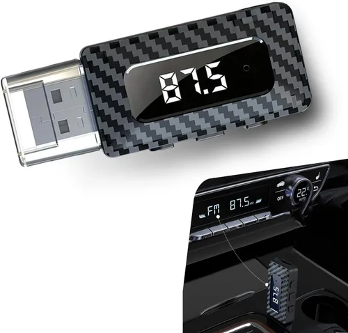 Receptor Bluetooth USB para automóvil, pantalla LED HD, transmisor FM, adaptador de audio, DC 5V Plug and Play, receptor Bluetooth de frecuencia