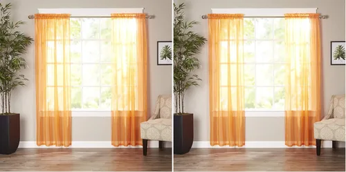 Miniatura 49 de Elegant Comfort - Cortinas transparentes de lujo con bolsillo para barra para cocina, dormitorio y sala de estar, Microfibra, Beige