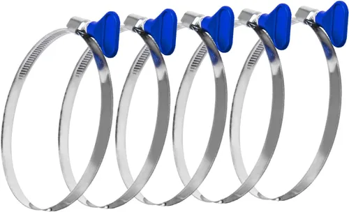 Miniatura 12 de POWERTEC Abrazadera de manguera de acero inoxidable 70262, 2-1/2 pulgadas, ajustable, paquete de 10 para colector de polvo, ventilación de secadora