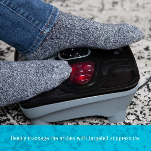 Miniatura 3 de HoMedics Masajeador de pies con vibración: máquina masajeadora de pies portátil con calefacción, calor calmante con sensaciones multipunto y control