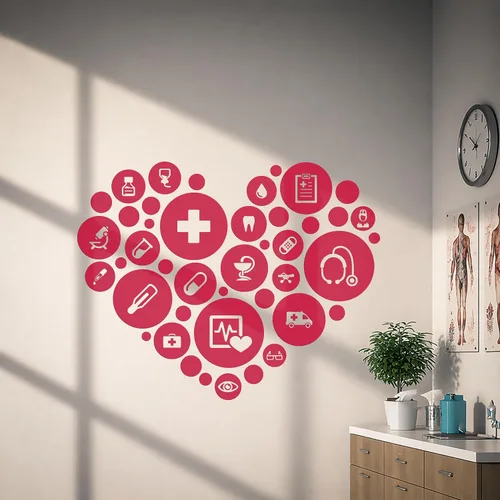 Miniatura 8 de Vinilo adhesivo de pared para oficina médica, clínica de salud, hospital, farmacia, decoración grande (g2983) (XL 45 x 58 pulgadas, negro)