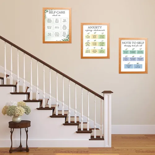 Miniatura 5 de Sureio Póster de salud mental de 8 x 10 pulgadas, póster de habilidades de afrontamiento saludable, terapia motivacional positiva, decoración