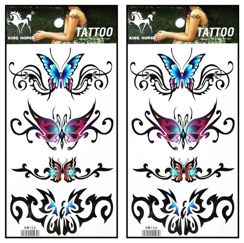 Miniatura 21 de Tatuajes 2 hojas de tatuaje temporal 3D paraguas de sol nubes de lluvia para mujeres hombres espalda baja hombro cuello brazo tatuaje etiqueta