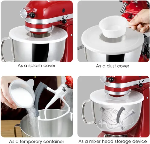 Miniatura 3 de AIEVE Fundas para tazones para mezclador, tapas protectoras de salpicaduras para mezclador KitchenAid de 4.5 a 5 cuartos de galón (2 unidades)