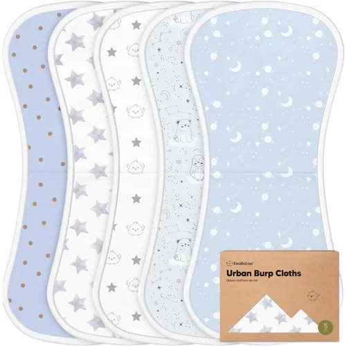 Paños orgánicos para eructos para bebés niños y niñas, paquete de 5 paños de algodón súper absorbentes para bebés, trapos suaves y afelpados para
