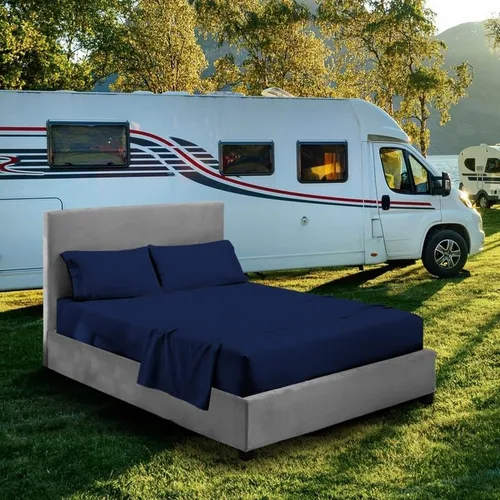 Miniatura 9 de Juego de sábanas para literas de autocaravana – 48 x 75 pulgadas, tamaño matrimonial 3/4, color azul aguamarina, litera para cuna, cama de caravana