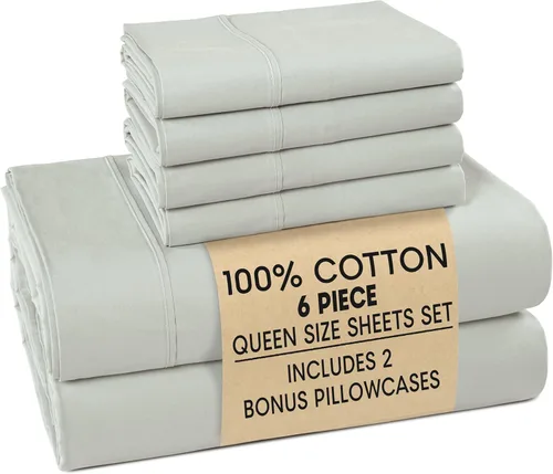 Miniatura 64 de Casa Platino Sábanas de cama individual XL, sábanas de 100 % algodón con 2 fundas de almohada, tejido percal crujiente y sensación acogedora, verde