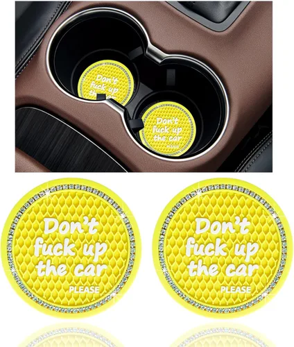 Miniatura 20 de Ziciner - 2 posavasos brillantes para auto, 2.75 pulgadas, antideslizante, inserción automática, tapete de cristal para mujeres y niñas, accesorio