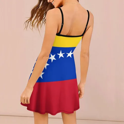 Miniatura 2 de Vestido de tirantes con bandera de Venezuela, a la moda, mini vestido de verano sin mangas para mujer