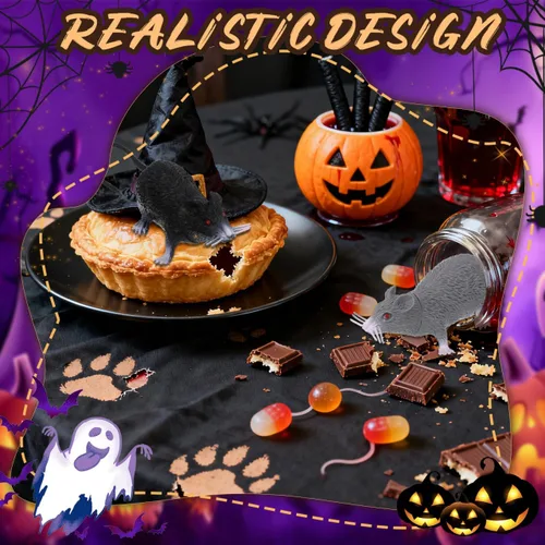 Miniatura 5 de Gadpiparty 2 ratas falsas, ratón falso, para bromas y trucos, accesorios de fiesta y Halloween, colores surtidos