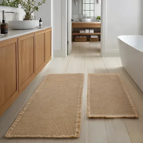 Miniatura 12 de JIUZHEN Tapete de Baño Mejorado con Diseño de Gofre Súper Absorbente Tapetes de Baño Antideslizantes Alfombras de Baño Lavables a Máquina de Secado