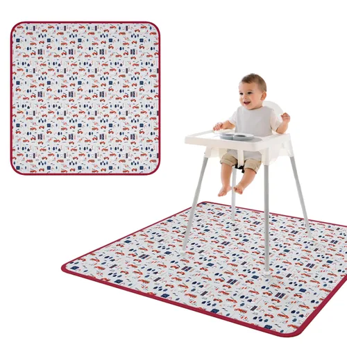 Miniatura 80 de BapronBaby Adventure Awaits - Tapete impermeable para debajo de sillas altas, suelos, mesas, tiempo de juego o artes y manualidades, lavable a