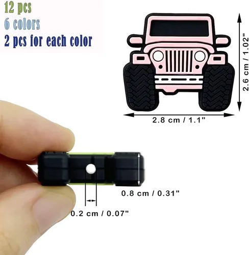 Miniatura 2 de 12 cuentas focales de silicona con forma de camión de dibujos animados para hacer joyas, pulseras y llaveros