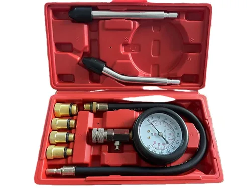 Probador de Compresión de 8 Piezas, Kit Profesional de Probador de Compresión de Motor de Gasolina, Manómetro de Presión de Cilindro 0-300 PSI,