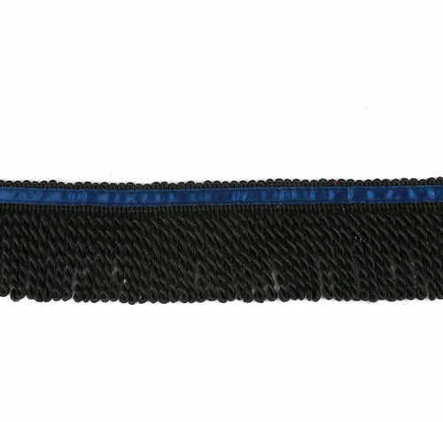 Miniatura 4 de 5 yardas de largo, 2.5 pulgadas de ancho, adornos de flecos y adornos de tela, decoración de bricolaje para cortina, sofá y ropa (negro)