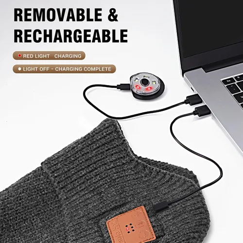 Miniatura 37 de Gorro Bluetooth con auriculares ligeros e inalámbricos, micrófono integrado y altavoces estéreo mejorados con música