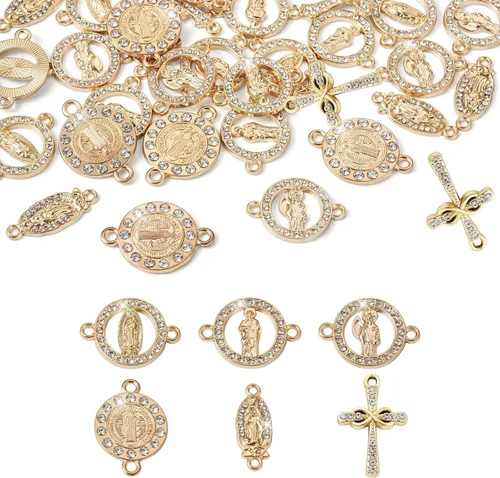 Miniatura 15 de Cheriswelry 100 colgantes de madera con cruz de crucifijo con cruz impresa, dijes de madera teñida religiosos de 32.5 a 1.319 in para hombres