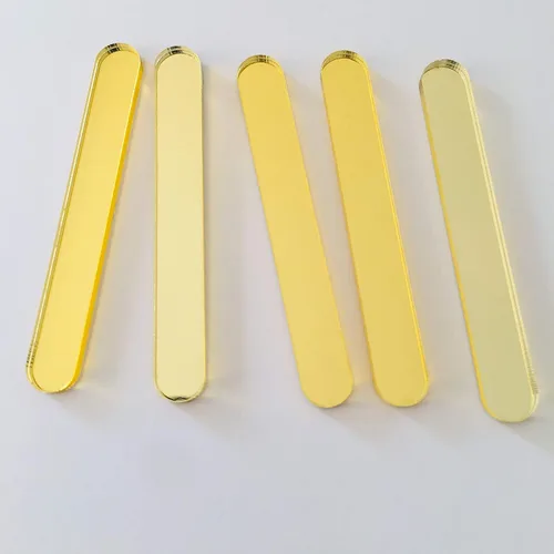 Miniatura 2 de CHENRUI 30 piezas de palitos de paleta de acrílico para helado, helado, caramelo y manzana (espejo dorado)