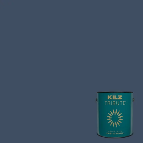 Miniatura 83 de KILZ TRIBUTE Pintura e imprimación, para interiores, semibrillante, Vintage Indigo, 1 galón Índigo Victoria