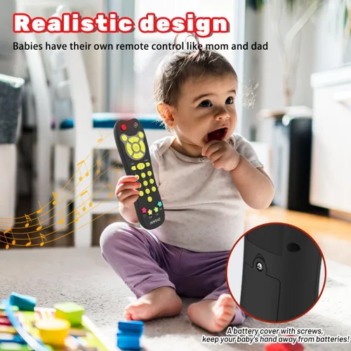 Miniatura 5 de Juguete de Control Remoto para Bebé, Juguete de Control Remoto de TV Realista para Niños Pequeños con Luz y Sonido, Juguete de Aprendizaje Educativo