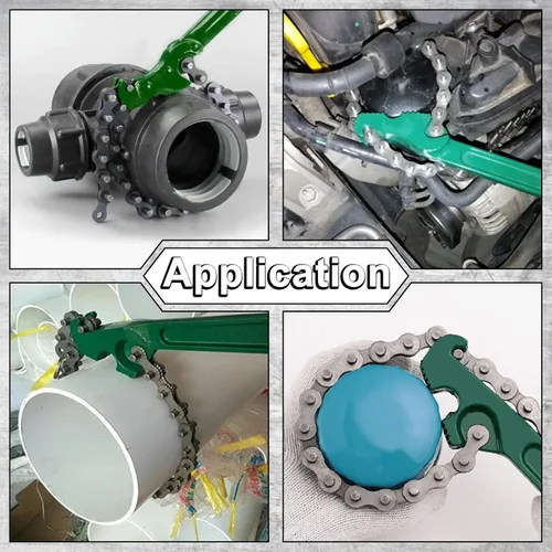 Miniatura 4 de Llave de cadena con trinquete de 12 pulgadas de gran capacidad, reversible, herramienta de filtro de aceite para tuberías, accesorios de tubería