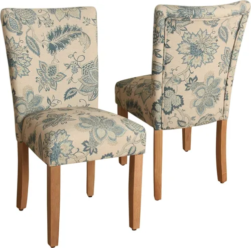 Miniatura 13 de Homepop Silla de comedor con detalle festoneado, sillas de comedor Parsons tapizadas, muebles decorativos para el hogar, tejido texturizado crema