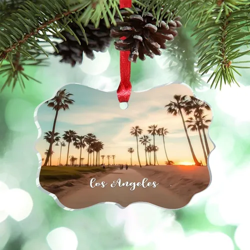 Miniatura 18 de Miami Florida, Estados Unidos, decoración de árbol de Navidad, recuerdos de ciudad de campo, recuerdos personalizados de Navidad 2023, decoración