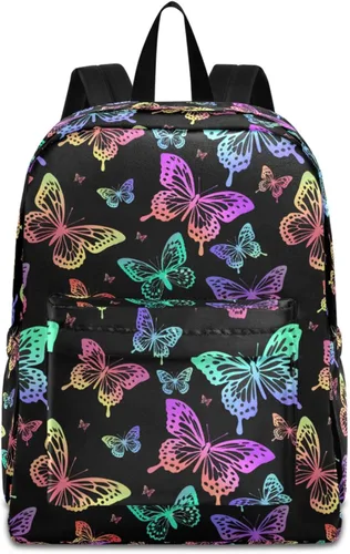 Miniatura 10 de MNSRUU Mochila para estudiantes para la escuela, Halloween, mochila luminosa de murciélagos para laptop, mochila estética para niñas, niños, mochila