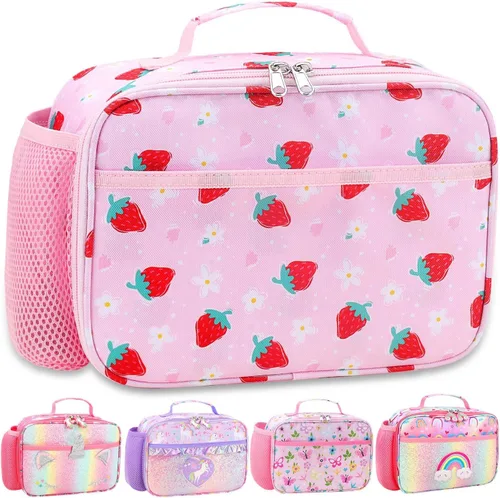 Miniatura 27 de RHCPFOVR Lonchera para niños – Lonchera aislada para niños y niñas, bolsa de almuerzo lavable y lonchera reutilizable para niños pequeños a prueba