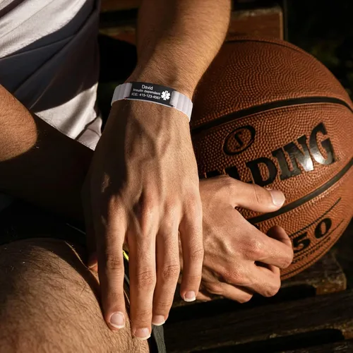 Miniatura 2 de Cómodas pulseras de alerta médica personalizadas para mujeres y hombres, pulsera médica grabada personalizada con correa de silicona magnética