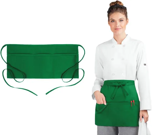 Miniatura 13 de Avalon Kitchen Server Aprons with 3 Pockets – 100% Polyester Waist Apron, 24x12 Inch Half Apron, Waitress Apron for Servers