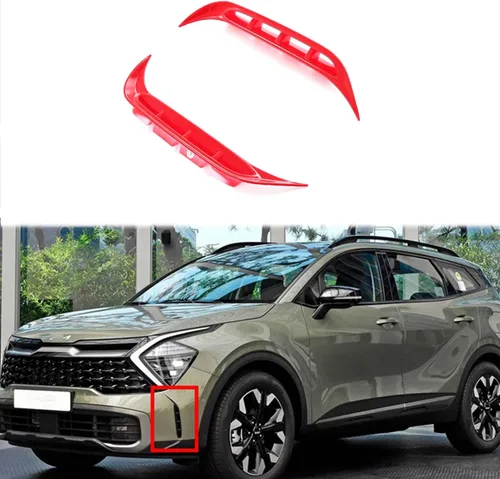 Cubierta de cejas para luz antiniebla delantera apta para Kia Sportage NQ5 2023 2024 Lámpara antiniebla delantera Accesorios de coche 2 unids rojo