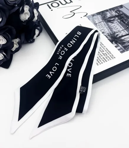 Miniatura 17 de Women's Designer Neckerchief Handbag Handle Ribbon Fashion Scarf Letter Printed Hair Tie