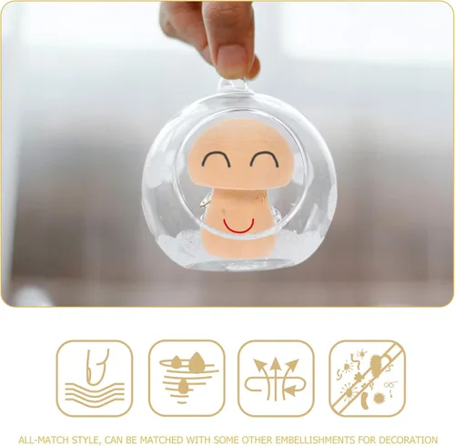 Miniatura 5 de EXCEART Juego de 30 piezas de hongos de madera naturales sin terminar con formas de hongos, figuras de hongos, mini muñecas de madera para artes y B