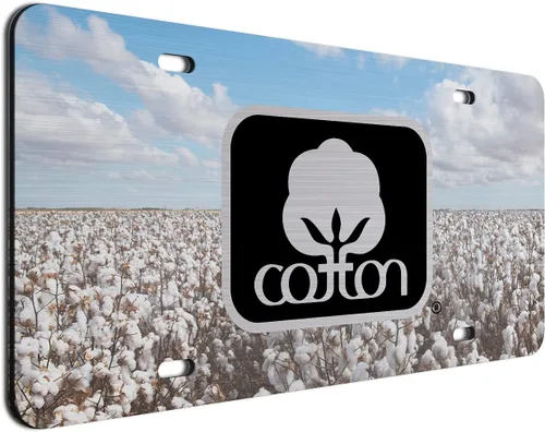 Miniatura 13 de Placa de matrícula decorativa de algodón blanco - 6"x12" de aluminio cepillado, etiqueta novedosa para exhibición en parachoques delantero
