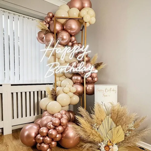 Miniatura 2 de PageebO Kit de arco de globos de oro rosa, 126 globos de oro rosa, globos blancos arena, globos dorados cromados con hoja dorada para bebé