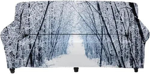 Miniatura 17 de Horeset Snowy Tree - Funda de sofá para 2 cojines, decoración del hogar, funda protectora de muebles para perro, impermeable y lavable Árbol nevado