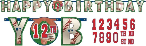 Miniatura 2 de Cartel personalizable de letras MLB para añadir una edad – 10.5 x 10 pulgadas (1 unidad) – Diseño versátil y fácil de usar Perfecto para fiestas