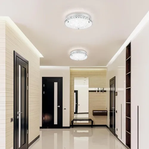 Miniatura 8 de Lámpara de techo de montaje empotrado, luces de techo cromadas de cristal para cocina, lámpara LED de dormitorio de 8.3 pulgadas para baño, pasillo