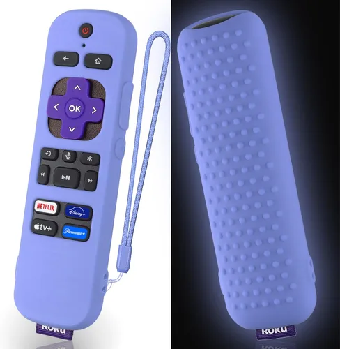 Funda de silicona para control remoto Roku Voice TV RCAL7R/Roku Express/Roku Streaming Stick TV Funda protectora de silicona para Roku TV Remote