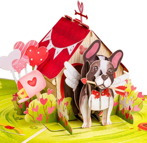 Miniatura 11 de Paper Love Tarjeta desplegable 3D para casa de perro, para el día de San Valentín, cumpleaños, día de la madre, adultos o niños, todas