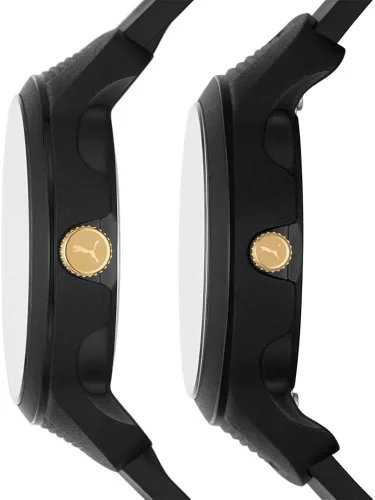 Miniatura 4 de PUMA His & Hers Reset V2 - Juego de relojes de tres manecillas (modelo P5111SET), Negro