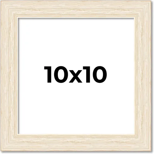 Miniatura 96 de Marco de fotos blanco de madera real de 10 x 12 pulgadas de ancho de 1.5 pulgadas Profundidad interior de 0.5 pulgadas Marco de fotos envejecido