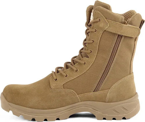 Miniatura 10 de Botas tácticas militares ligeras para hombres, duraderas YKK con cremallera lateral para policía, ejército, combate, selva, transpirables, cómodas