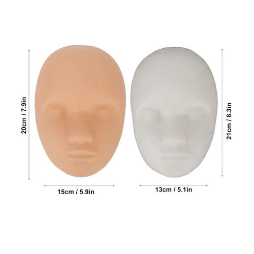 Miniatura 8 de Cabeza de piel de práctica, base de soporte de piel de entrenamiento facial, piel falsa de silicona para maquillaje permanente, entrenamiento