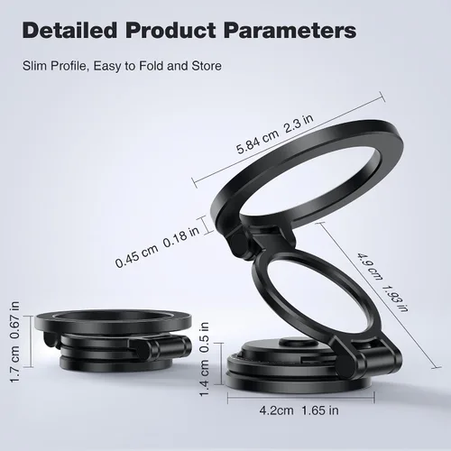 Miniatura 9 de GolbinBox Soporte de teléfono para automóvil MagSafe [rotación de 360°] soporte de automóvil para iPhone con diseño de metal, soporte plegable