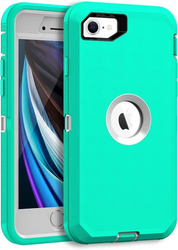 Miniatura 7 de MXX Funda diseñada para iPhone SE 2020/SE 2022, funda protectora resistente con protector de pantalla [3 capas] cubierta de protección de goma