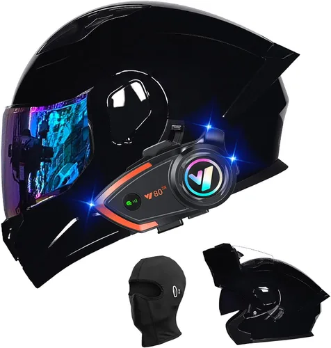 Miniatura 26 de Cascos de motocicleta para hombre, aprobado por DOT, casco de motocicleta de cara completa para adultos, casco de motocicleta con doble visera, D