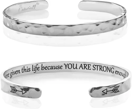Miniatura 106 de Carviell Pulseras grabadas para mujer, inspiradoras, amistad, amor, mamá, hija, hermana, cristiana, graduación, conmemoración y regalos de boda, más
