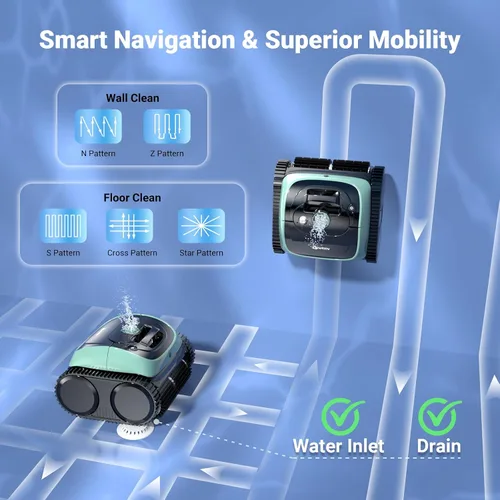 Miniatura 6 de (Actualización 2026) WINNY POOL CLEANER C1 para piscina enterrada y sobre el suelo, limpieza 4 en 1 de pared y línea de flotación de hasta 1,614